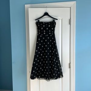 BCBG black and white polka dot dress. Size 4